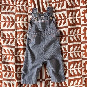 Vintage Baby Striped Blue Overalls
